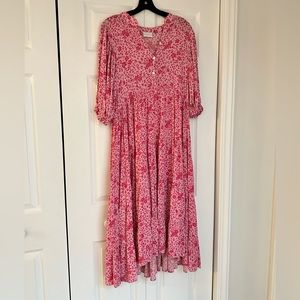 Karlie Long Floral Pink Dress Size Small